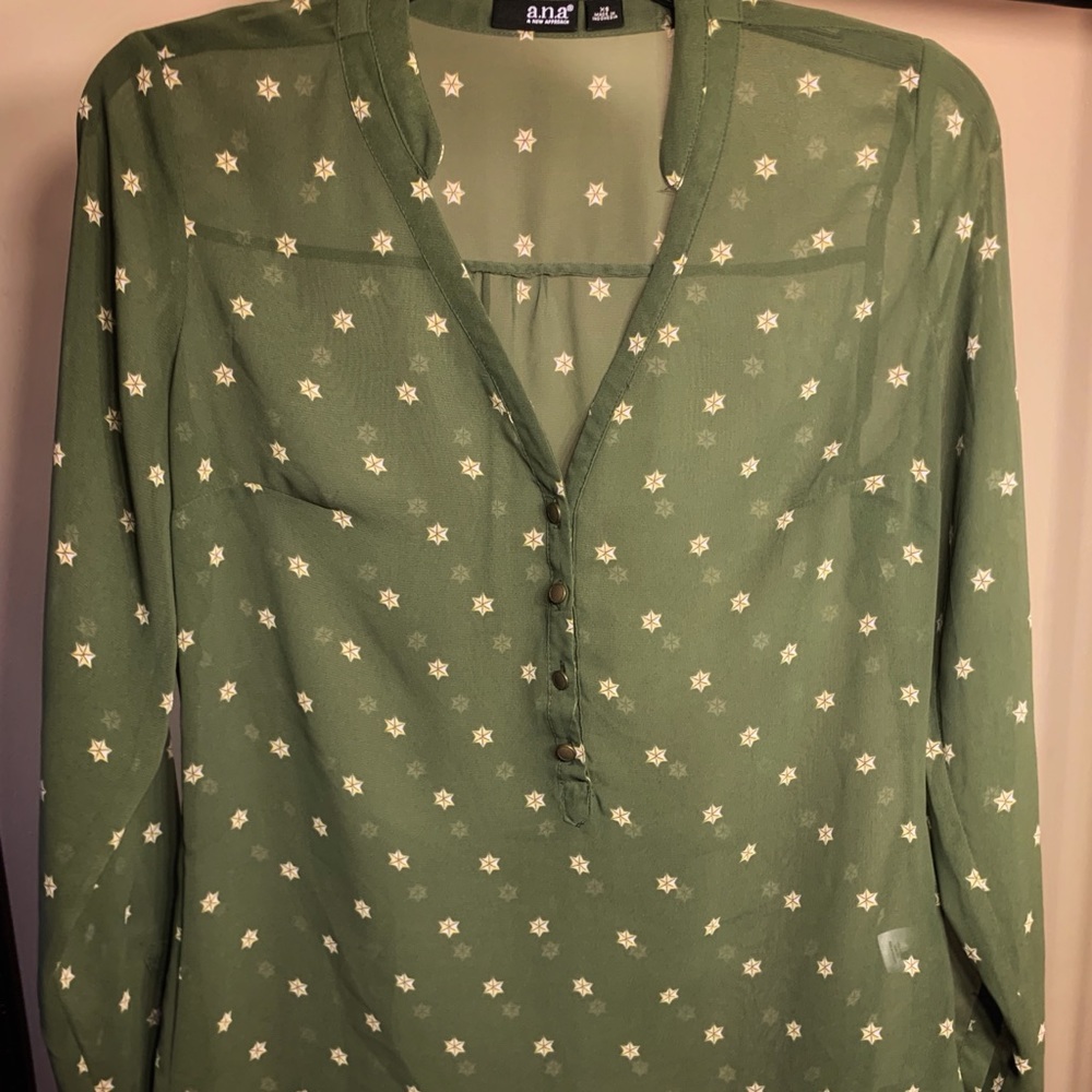Army green long sleeve blouse